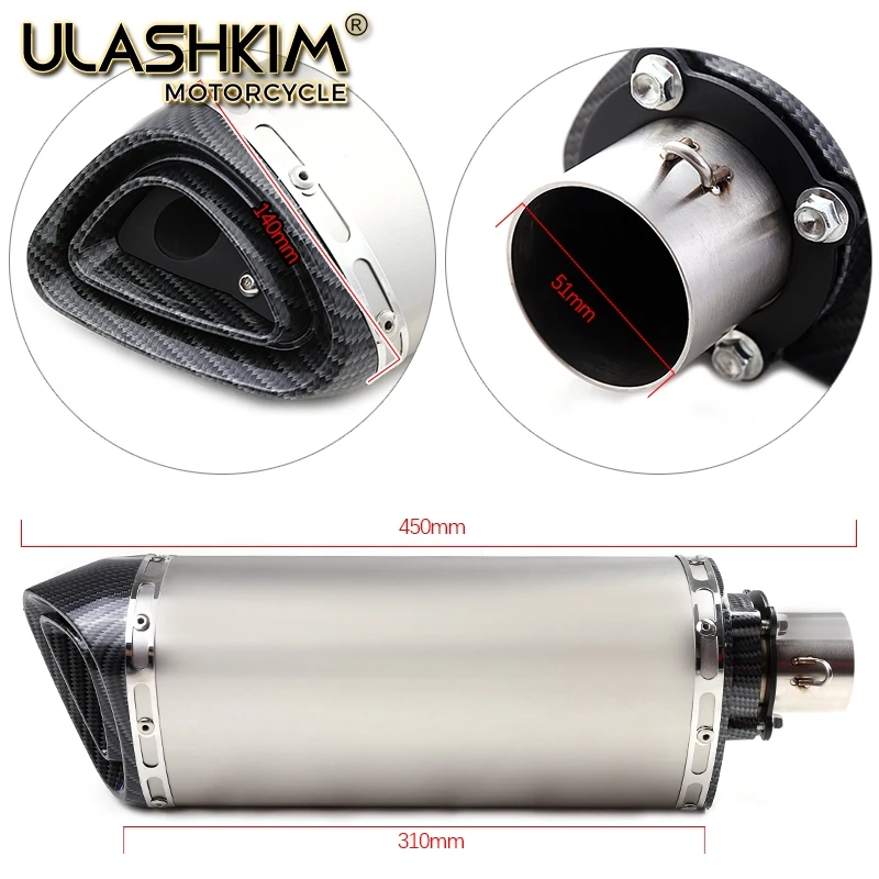 

Motorcycle Full System Muffler Escape Exhaust Middle Link Pipe Accessories Slip On For Yamaha Fazer FZ8 FZ8N FZ800 2010 to 2015
