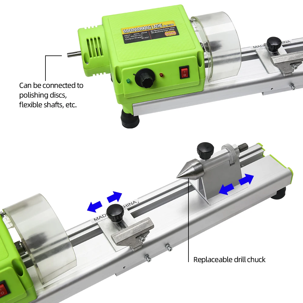 ALLSOME BG-3306 Variable Speed Mini Benchtop Wood Lathe MICRO Woodturning Grinding Polishing Beads Drill Rotary Tool Set |