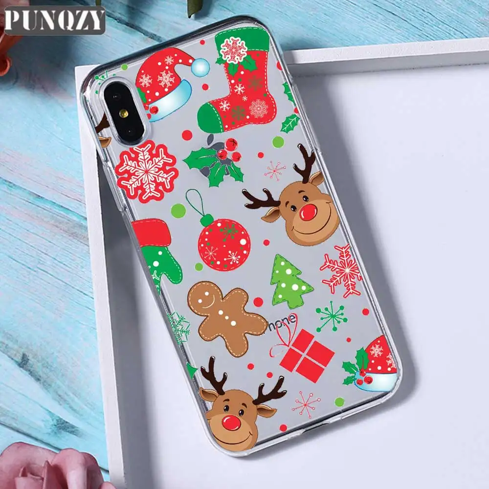 TPU D1431 Рождественские подарки на год, чехол для телефона с изображением лося и снега для iphone 11 PRO XR 6s 7 Plus 5S X XS MAX, силиконовый чехол из ТПУ для huawei P30 P20 Lite - Цвет: TPU D1431