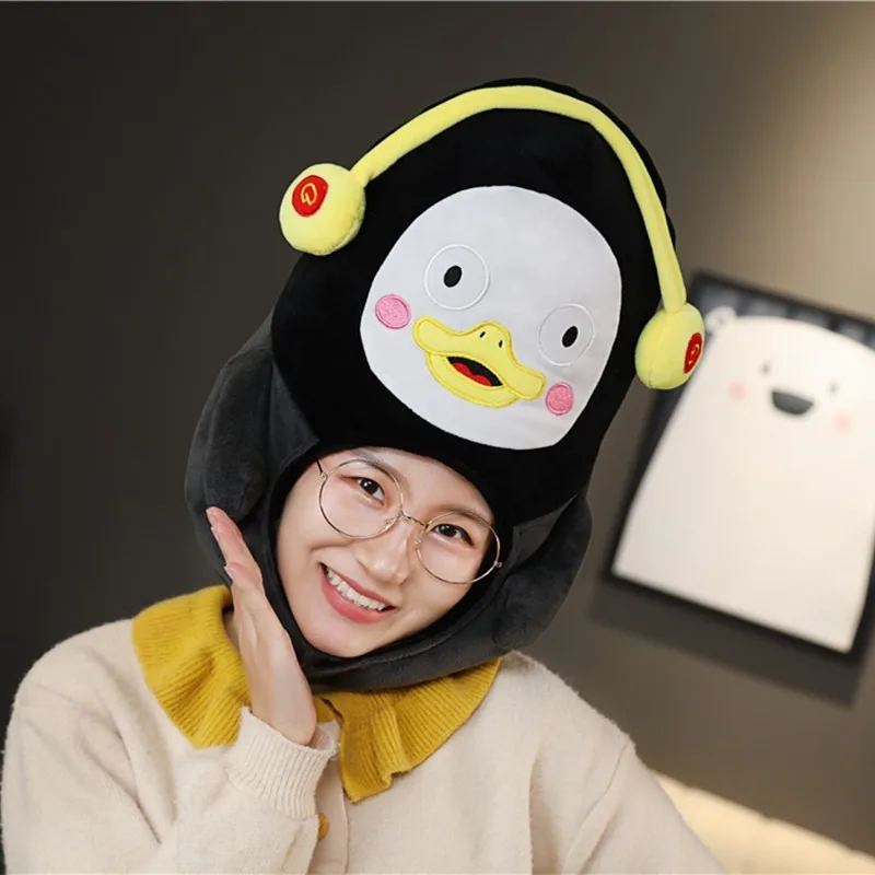 Плюшевая шапка в виде пингвина для косплея пушистая милая кукла Pengsoo головной