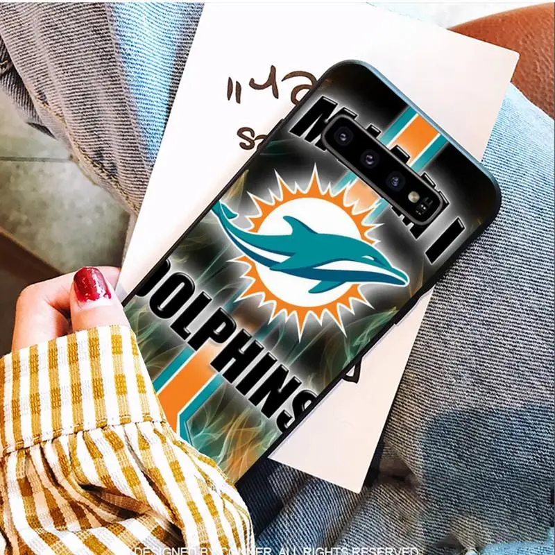 

ZFGHSHYQ Soft Miami Cover Dolphins Phone Case For Samsung S9 10 20 Plus Note 9 10 10plus 20 Ultra A20 21s J7 Plus 8