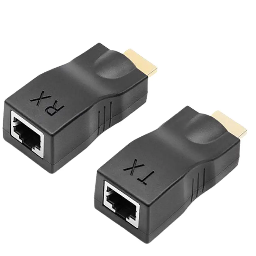 

HDMI-compatible Extender 30m Single Network Cable To HDMI-compatible To Rj45 Signal Amplifier Transmitter Single Network Cable