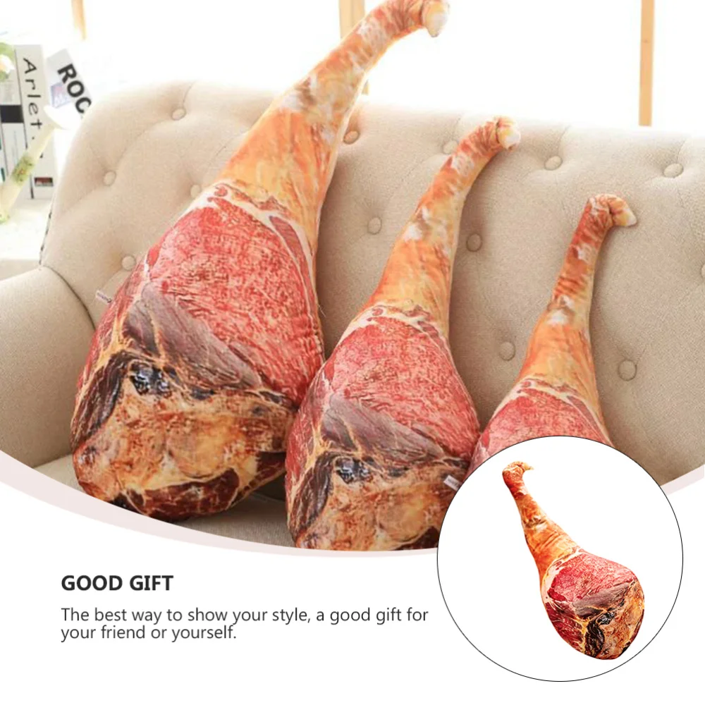 

1PC Creative Ham Doll Pillow Artificial Food Throw Pillow Prank Funny Gift(50CM)