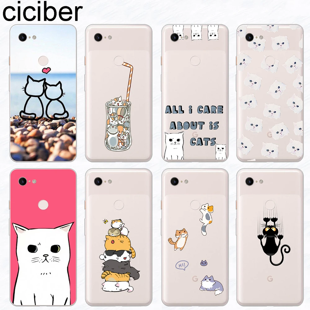 Ciciber Забавный мультяшный Кот Чехол для телефона Funda Google Pixel 3 2 XL Модный чехол
