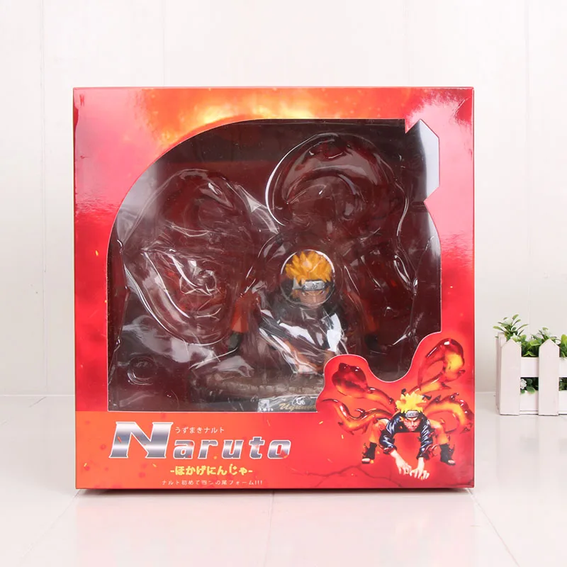 Наруто Shippuden Темный Учиха Итачи Какаши Namikaze Минато Учиха Саске фигурка игрушка аниме модель игрушки наруто-кукла 15-27 см - Цвет: Kurama box