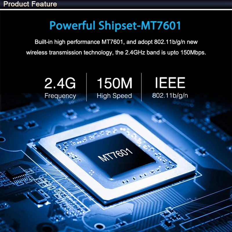 Mini Usb Wifi Adapter 150mbps 2db Dongle Mt7601 Wi-Fi Receiver Wireless Network Card 802.11b/N/G High Speed Ethernet | Компьютеры и