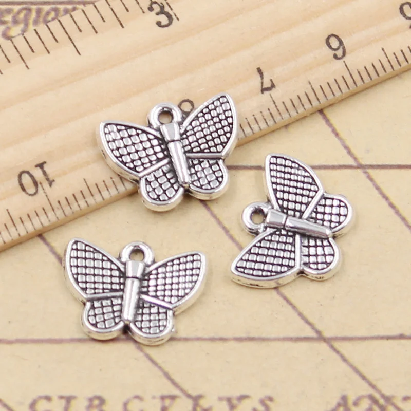 

10pcs Charms Butterfly 13x17mm Tibetan Silver Color Pendants Antique Jewelry Making DIY Handmade Craft