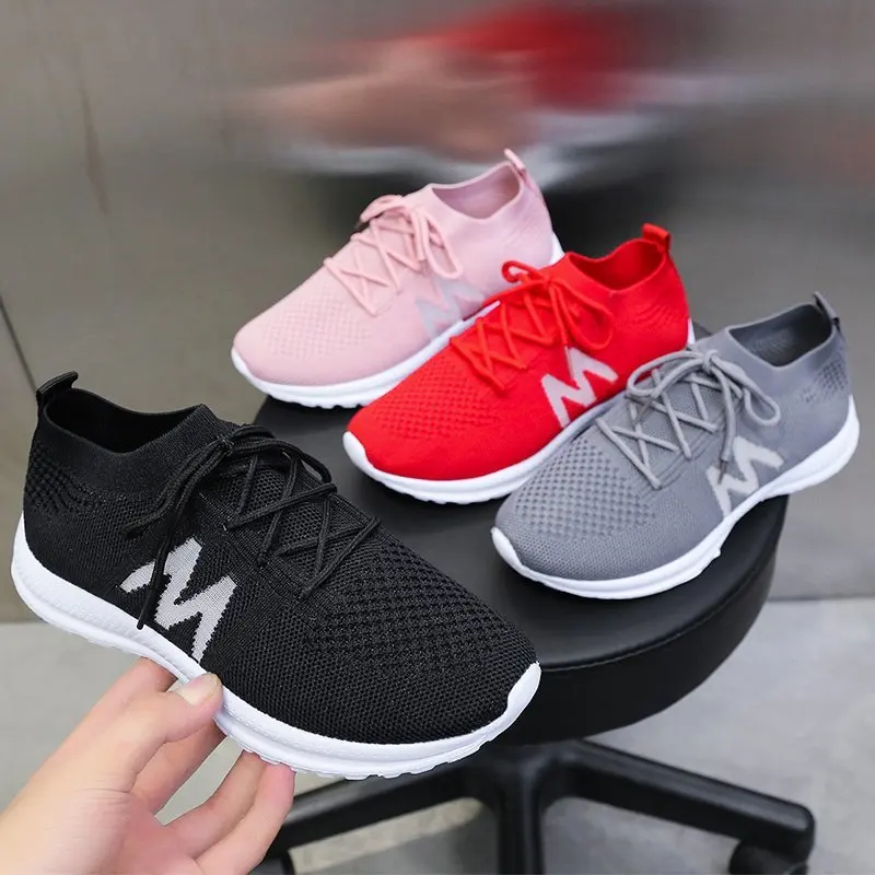 

Flat Shoes Women Knitting Slip On Loafers Ladies Summer Sneakers Walking Shoes Fashion Trainers Chaussures Femme