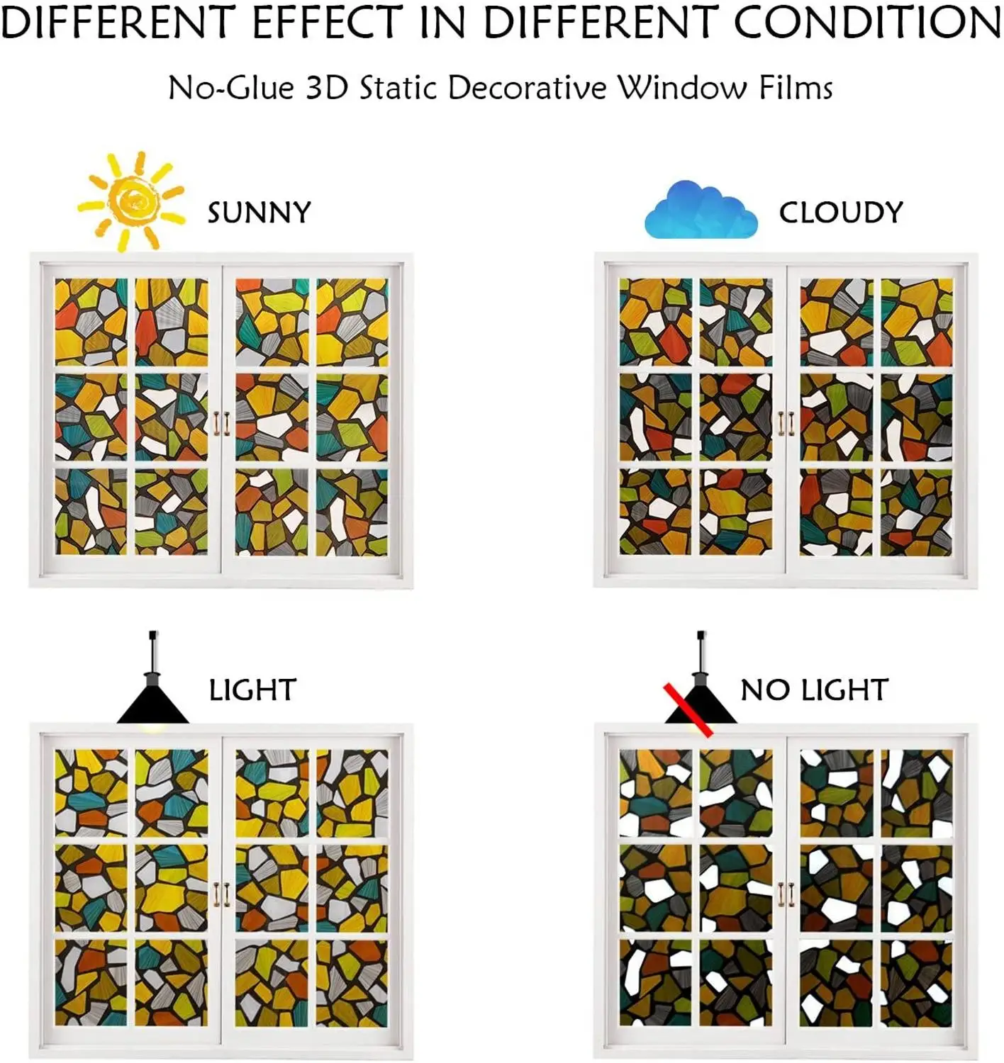 Наклейки окна с цветным камнем и декоративная пленка для стекла оконная