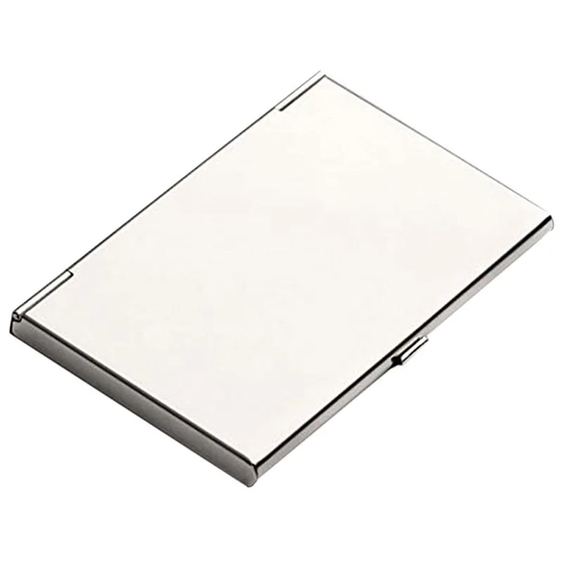 

Business Name Card Holder Metal Stainless Steel Case (Silver,9.2*6CM)