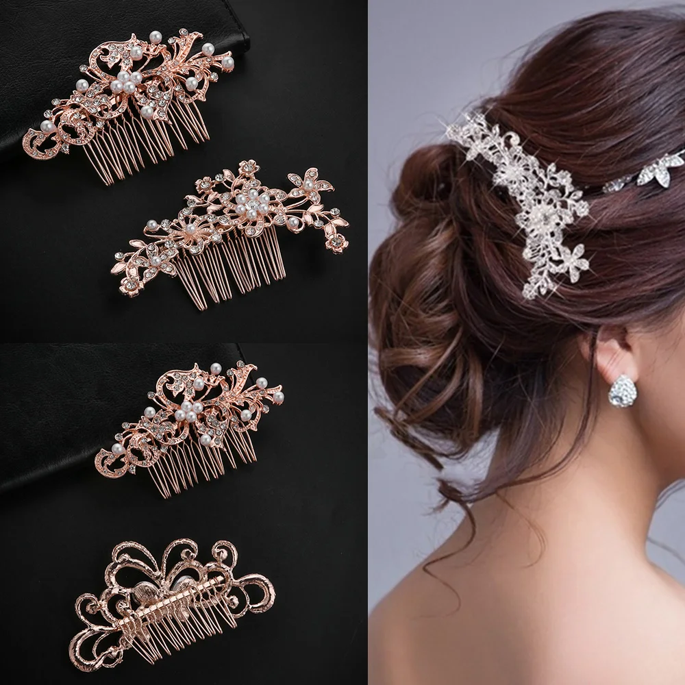 1 шт. модные золотые серебряные свадебные расчески для волос сделанное вручную из