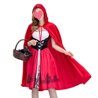 halloween cape dress hooded knee length cloak dress set uniform waist tight loose hem dress halloween cape set cosplay costume