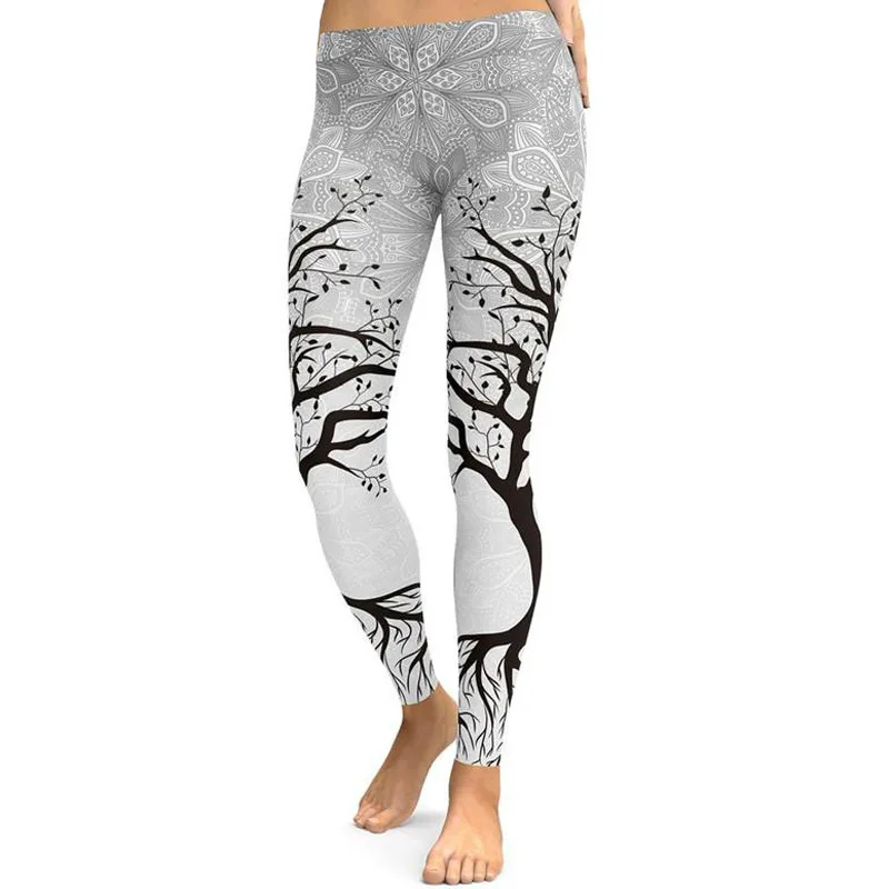 Новое дерево цифровые лосины для фитнеса с принтом обтягивающие штаны танцев
