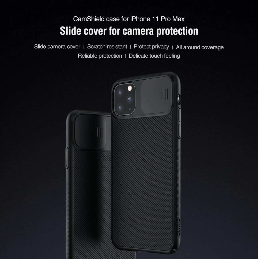 Nillkin Camshield чехлы для Iphone 11 Pro Max чехол скользящая задняя крышка для защиты камеры ПК Жесткий все вокруг покрытия крышки