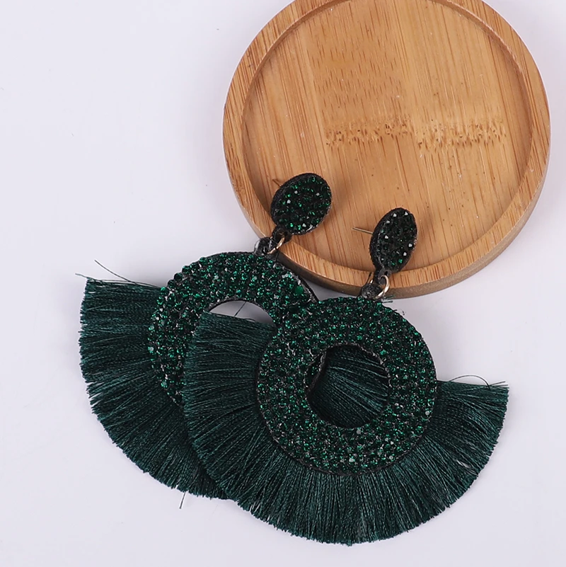 Женские серьги с кисточками корейские большие круглые индивидуальные подвески