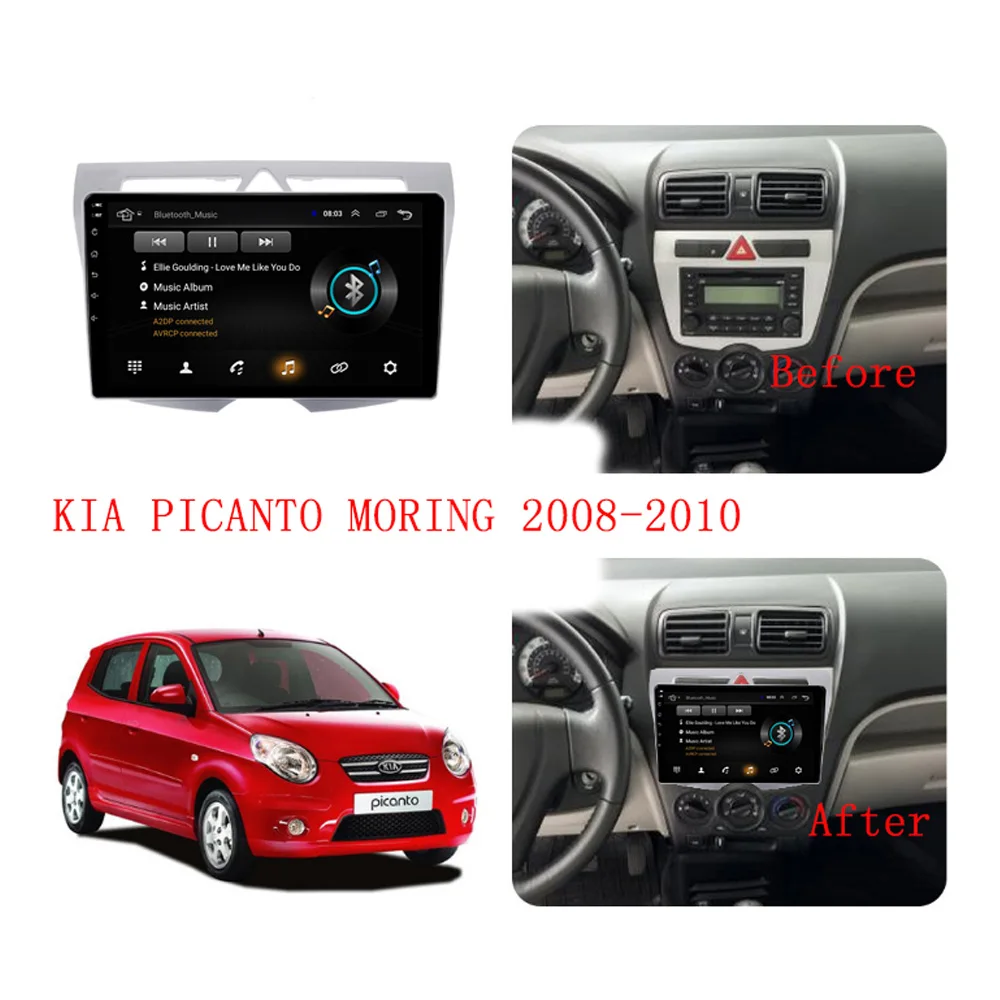 Для Kia Morning Picanto 2008-2010 9 дюймов Android 2 Din Автомобильный мультимедийный стерео плеер
