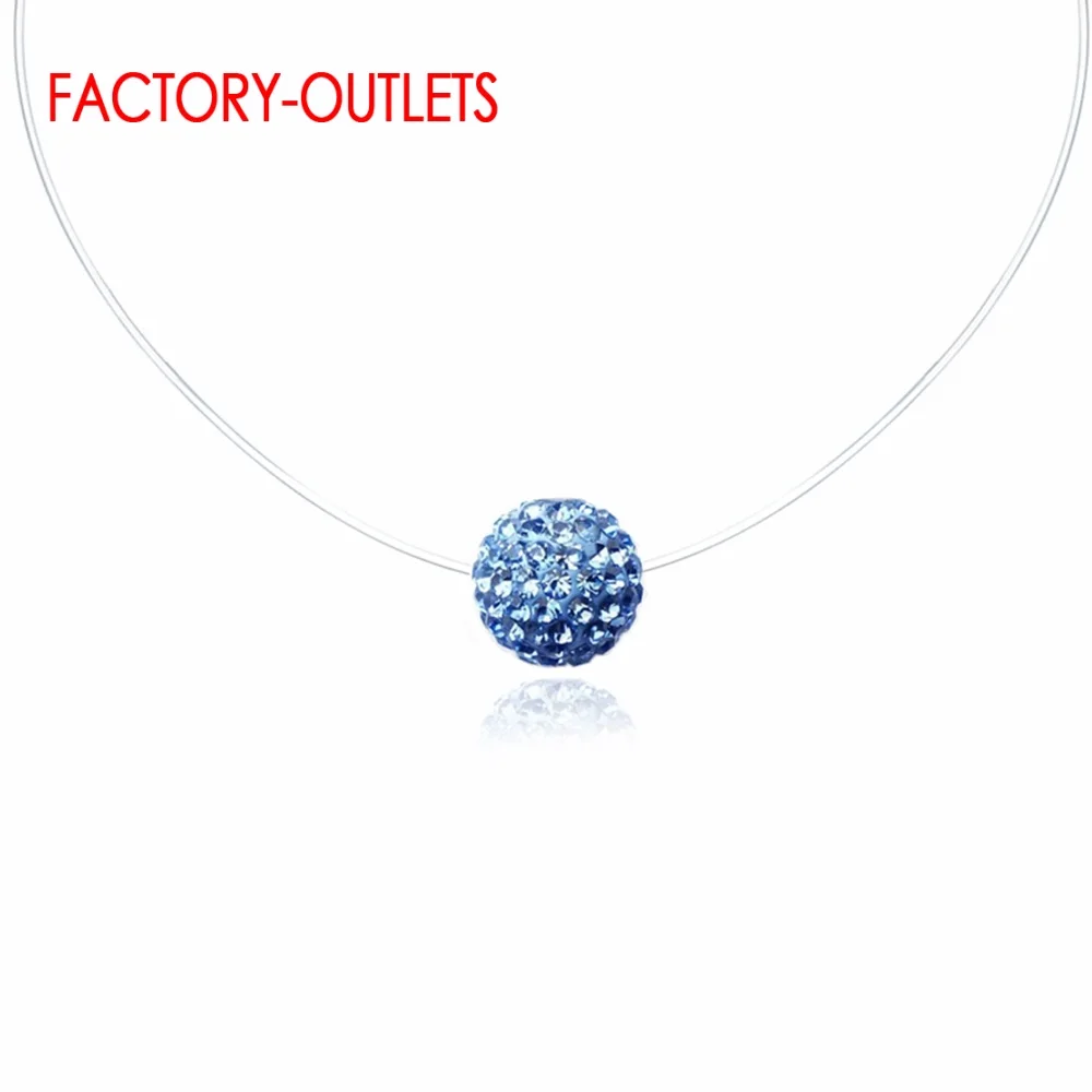 Crystal Pendant Transparent Line Necklace For Decoration 11 Colours Jewelry CZ Beads Bezel Setting Women Girls Party Gifts | Украшения и
