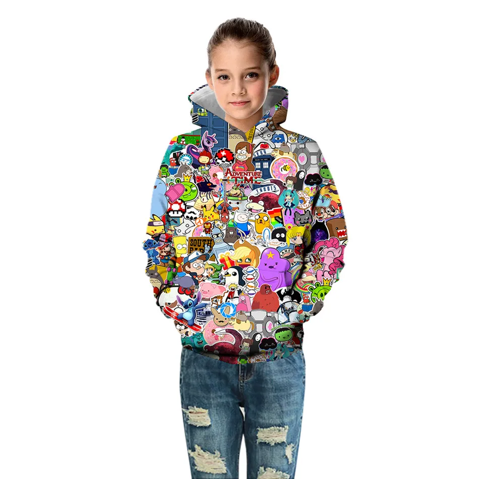 Толстовка с капюшоном для мальчиков и девочек Детский свитшот японским аниме