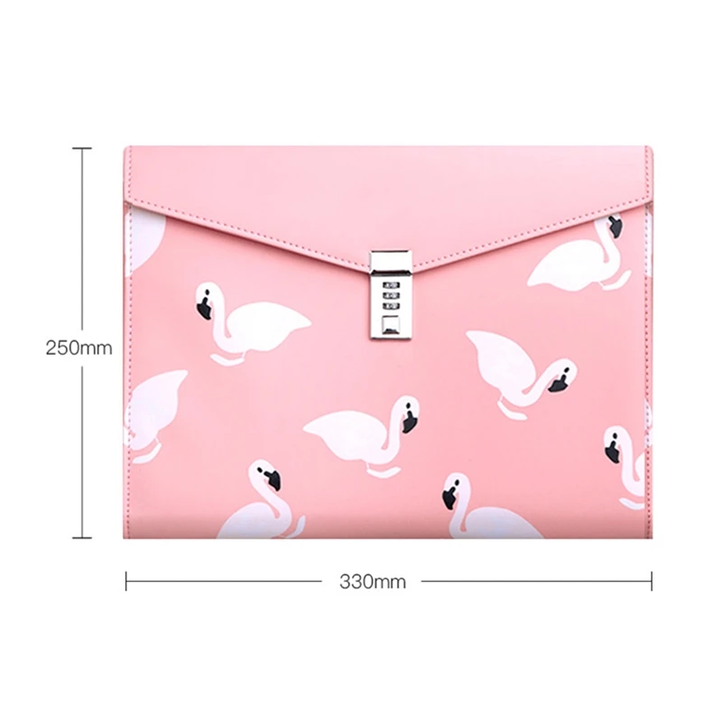Папка А4 с замком сумка-Органайзер для документов фламинго чехол из