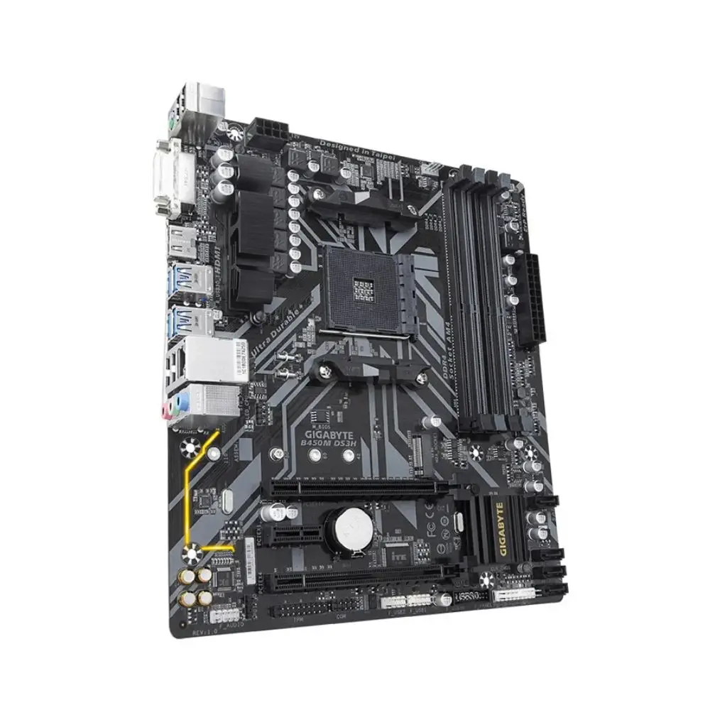 Материнская плата Gigabyte GA-B450M DS3H Socket AM4 AMD B450 4xDDR4-2933 DVI-D | Компьютеры и офис