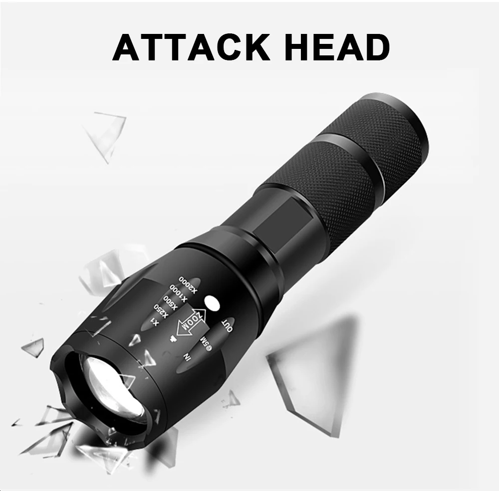 Светодиодный фонарик Ультраяркий перезаряжаемый фонарь T6/L2/V6 Кемпинговый для