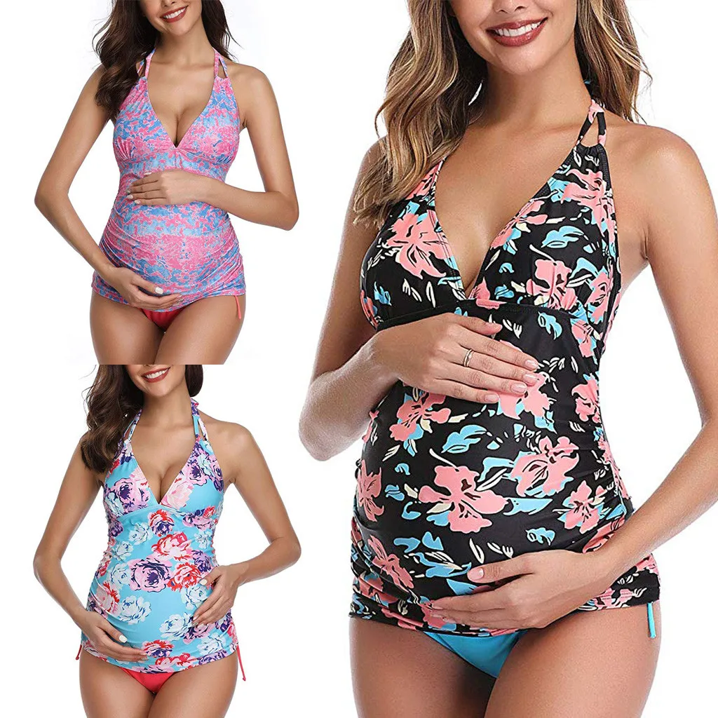 SAGACE цельный купальный костюм купальник с v образным вырезом для беременных