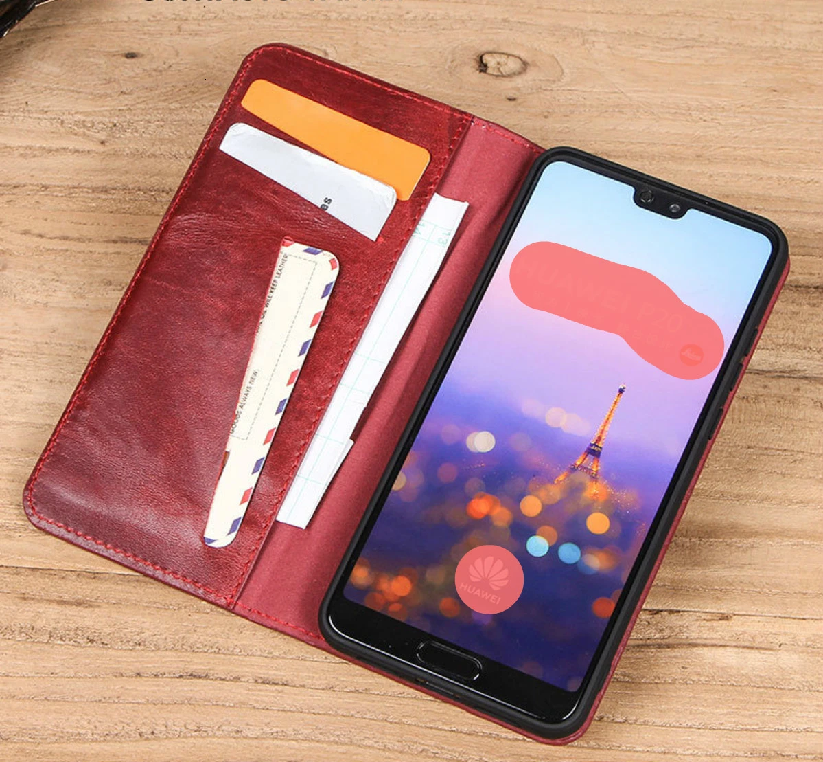 Защитный чехол для мобильного телефона huawei P20 из натуральной кожи с узором Crazy Horse