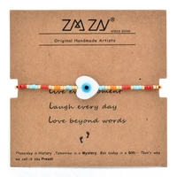zmzy boho colorful shell beads bracelet handmade braided rope turkish evil eye bracelets for women jewelry gifts for girls