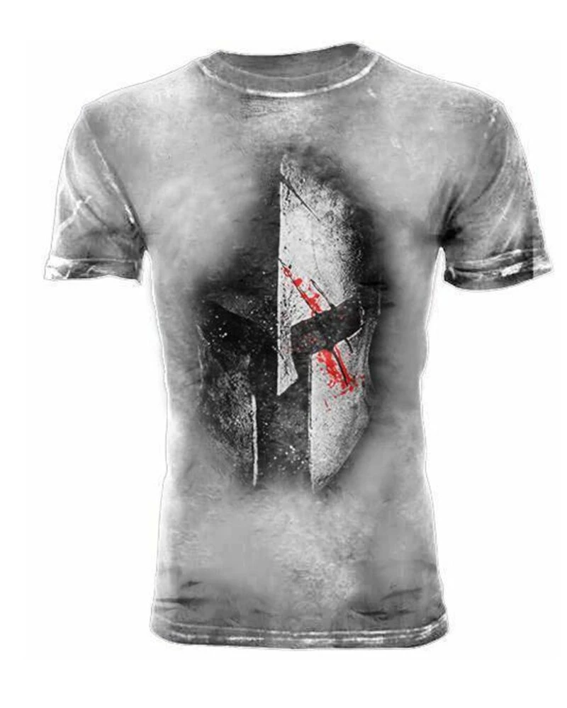 Футболка мужская в стиле ретро спартанская маска Повседневная Свободная блузка