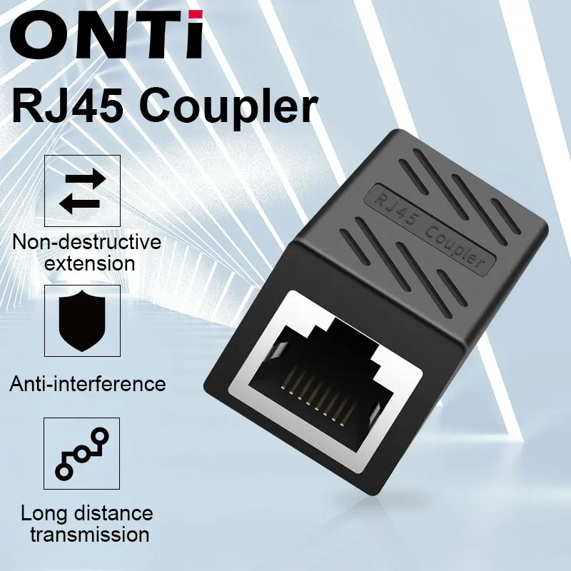 ONTi RJ45 Connector Cat7/6/5e Ethernet Adapter 8P8C Network Extender Extension Cable for Ethernet Cable Female to Female