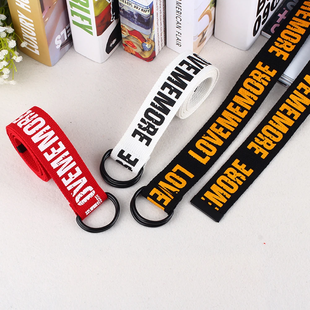 Ремень в стиле Харадзюку для женщин модный брезентовый длинный пояс с принтом