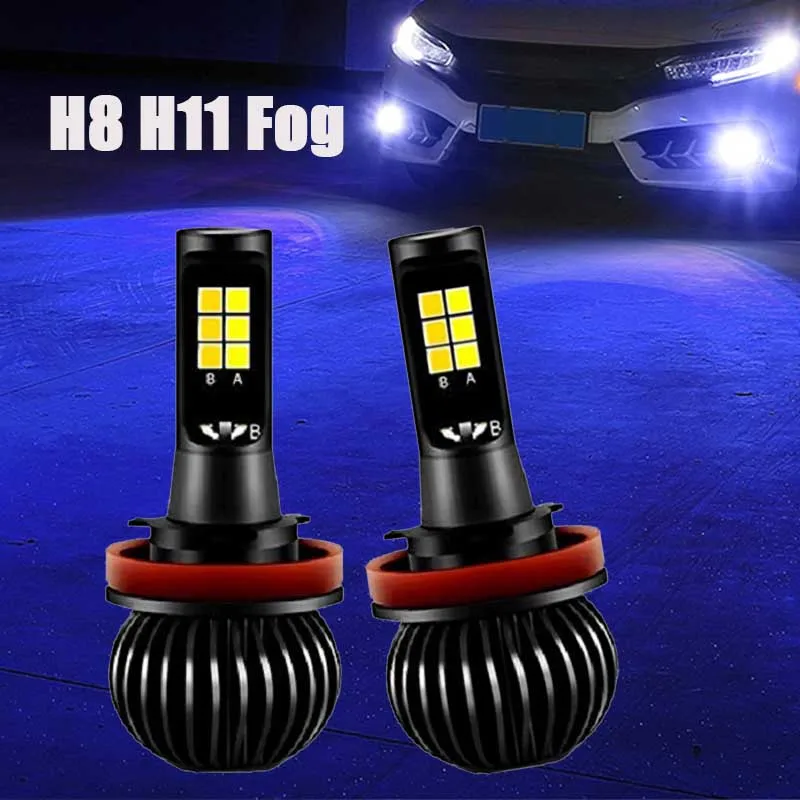 2 шт., противотуманная фара, светодиодный автомобильный светильник H8 H11Bulb, двойной цвет, автомобильный противотуманный светильник s 12 в 6000 К 3000 К, белый, желтый, янтарный, Дневной светильник для вождения