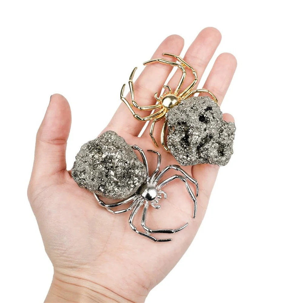 Natural Crystal Alloy Pyrite Agate Quartz Point Animals Gemstones Hedgehog Spider Scorpion Crab Figure for Home Desk Decoration | Дом и сад