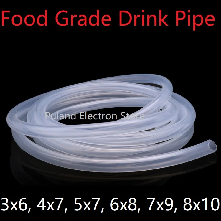 

Transparent 3x6 4x7 5x7 6x8 7x9 8x10mm Silicone Tubing Food Grade Flexible Drink Hose Soft Pipe Nontoxic Environmental Clear