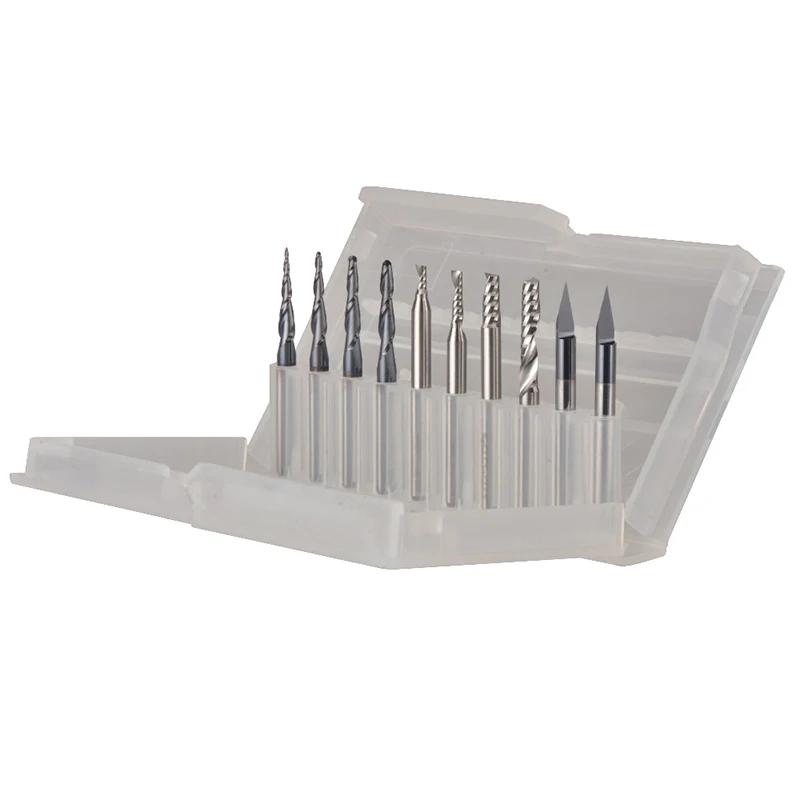 CNC Карбид гравировальный фрезы Фрезерный резак деревообрабатывающий набор 3 175 мм