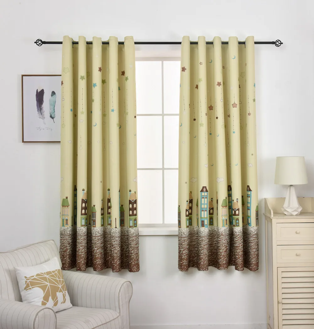 Детские занавески с мультяшным замком затемняющие шторы для детской спальни