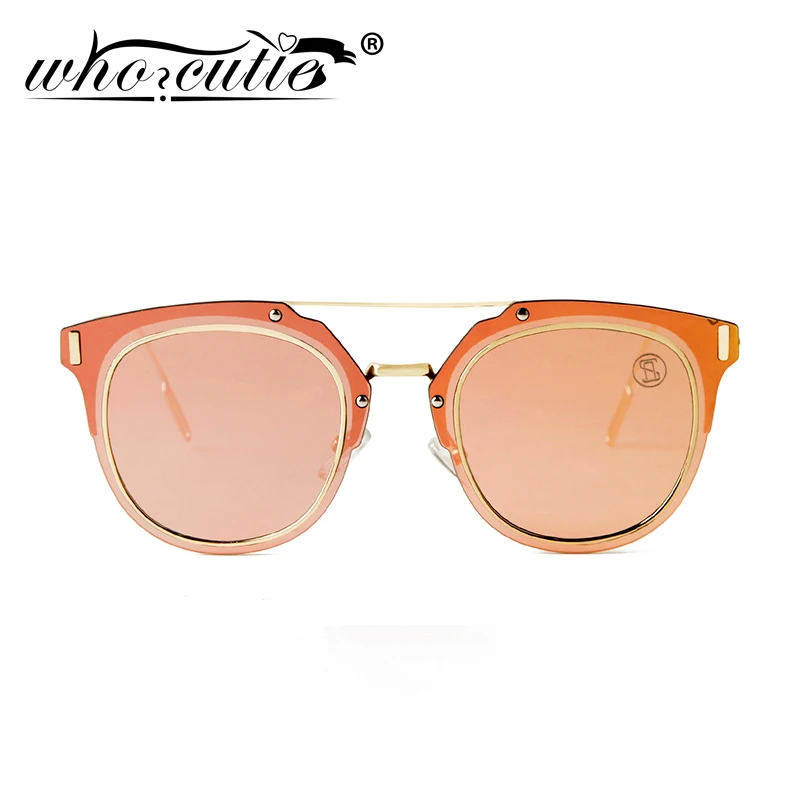 WHO CUTIE зеркальные фиолетовые круглые солнцезащитные очки для мужчин и женщин