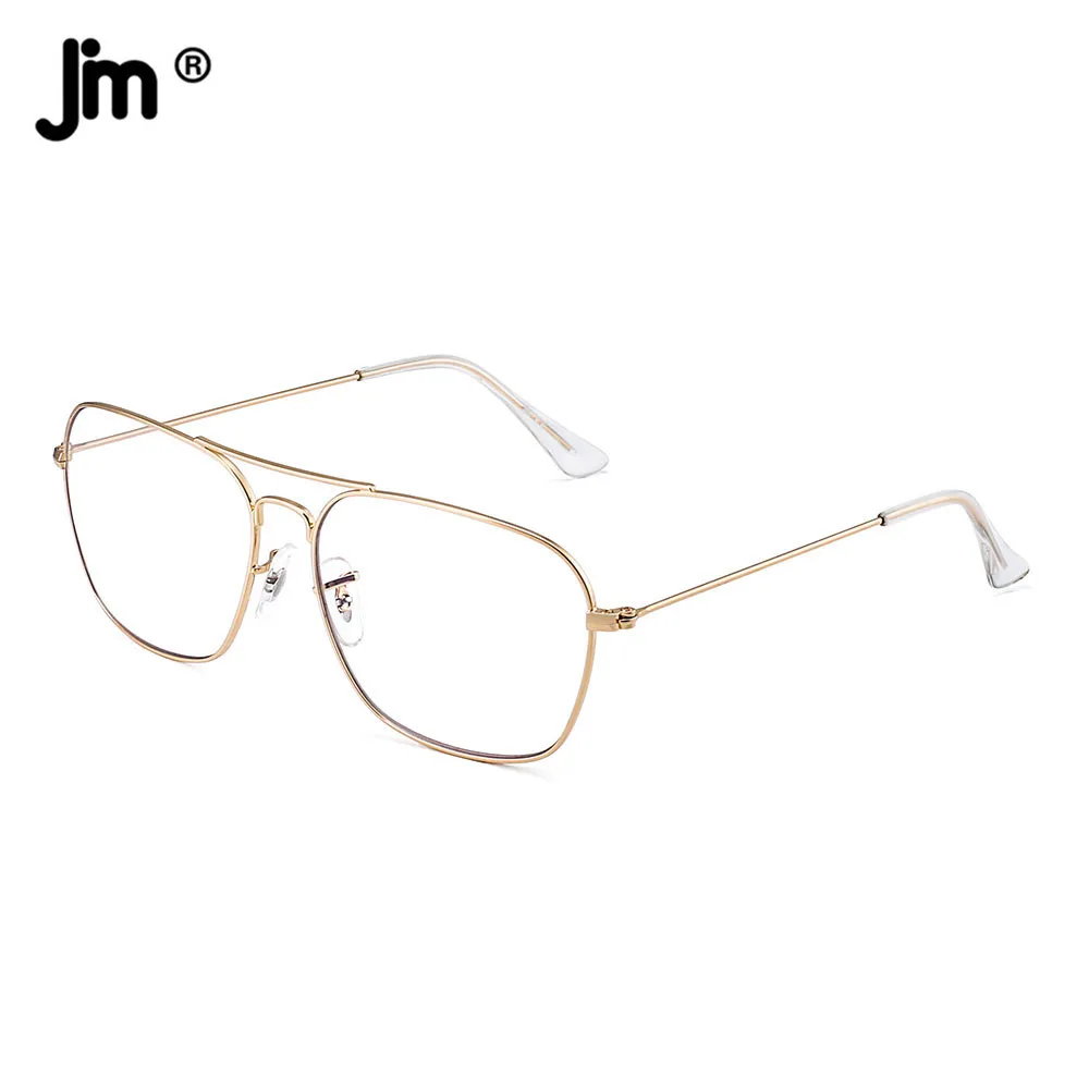 Очки компьютерные JM в ретро-стиле для мужчин и женщин, винтажные Квадратные прозрачные искусственные очки с голусветильник в оправе