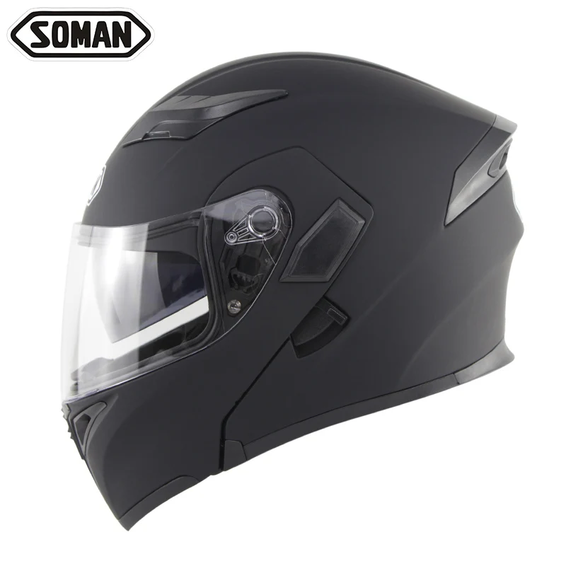 Мотоциклетный шлем с двойными линзами раскрывающийся в горошек для