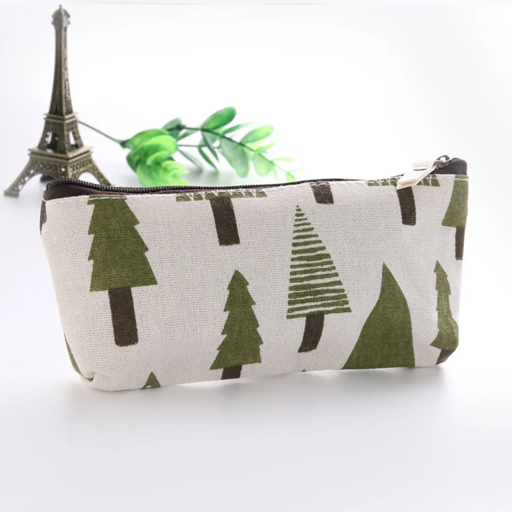 Cute Canvas Whale Flower Printed Pencil Bag School Supplies Stationery Gift School Cute Pencil Box Creative School Tools