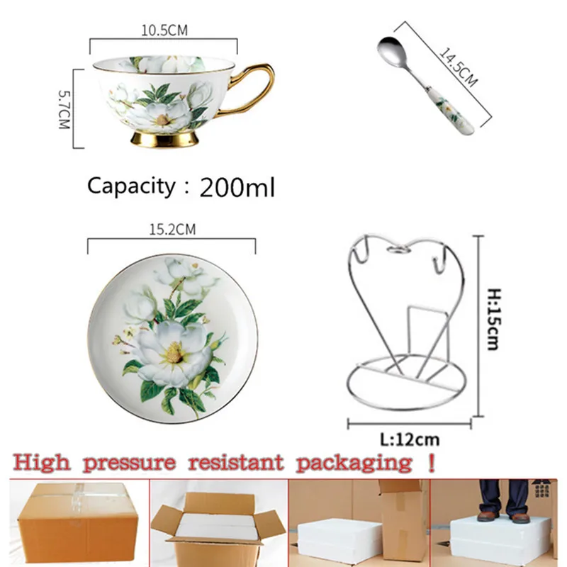 200 мл костяной фарфор в европейском стиле кофейная чашка и блюдце
