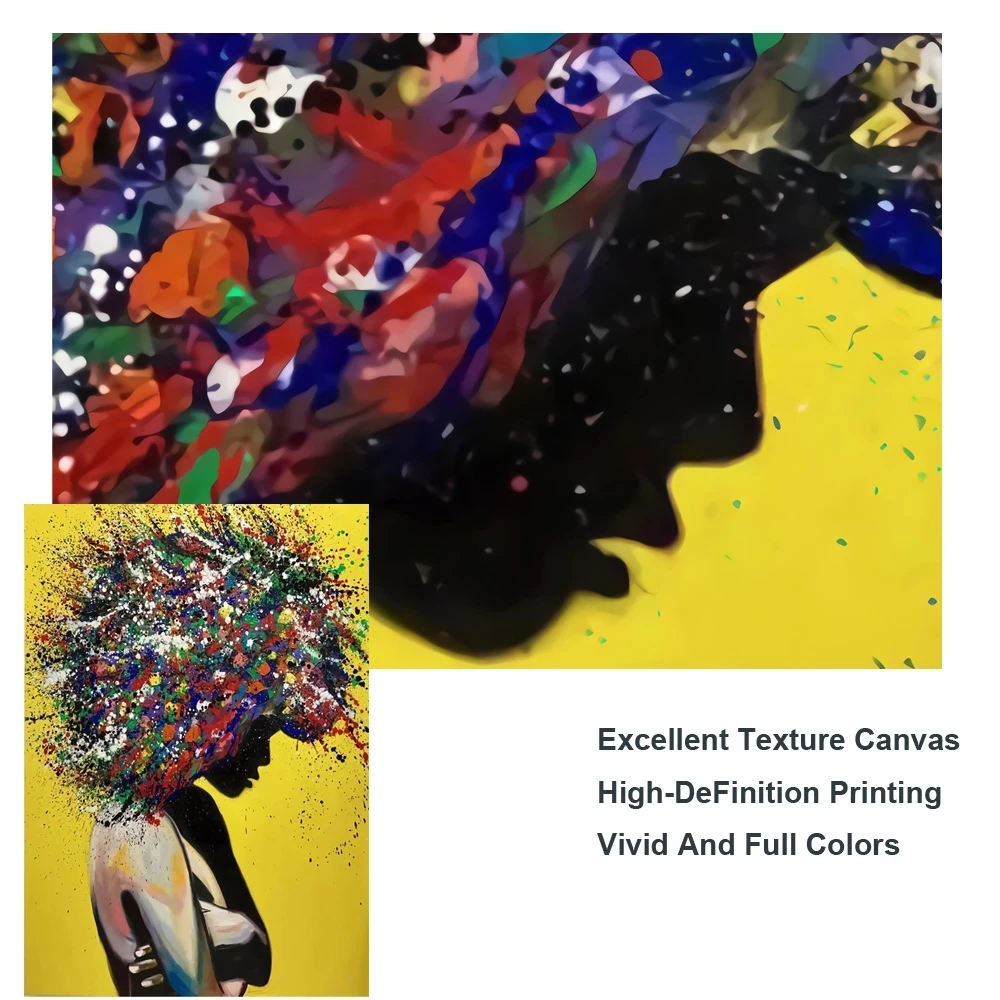 

African Girl Abstract Canvas Paintings Modern Graffiti Wall Art Canvas Prints African Art Pictures For Living Room Wall Cuadros