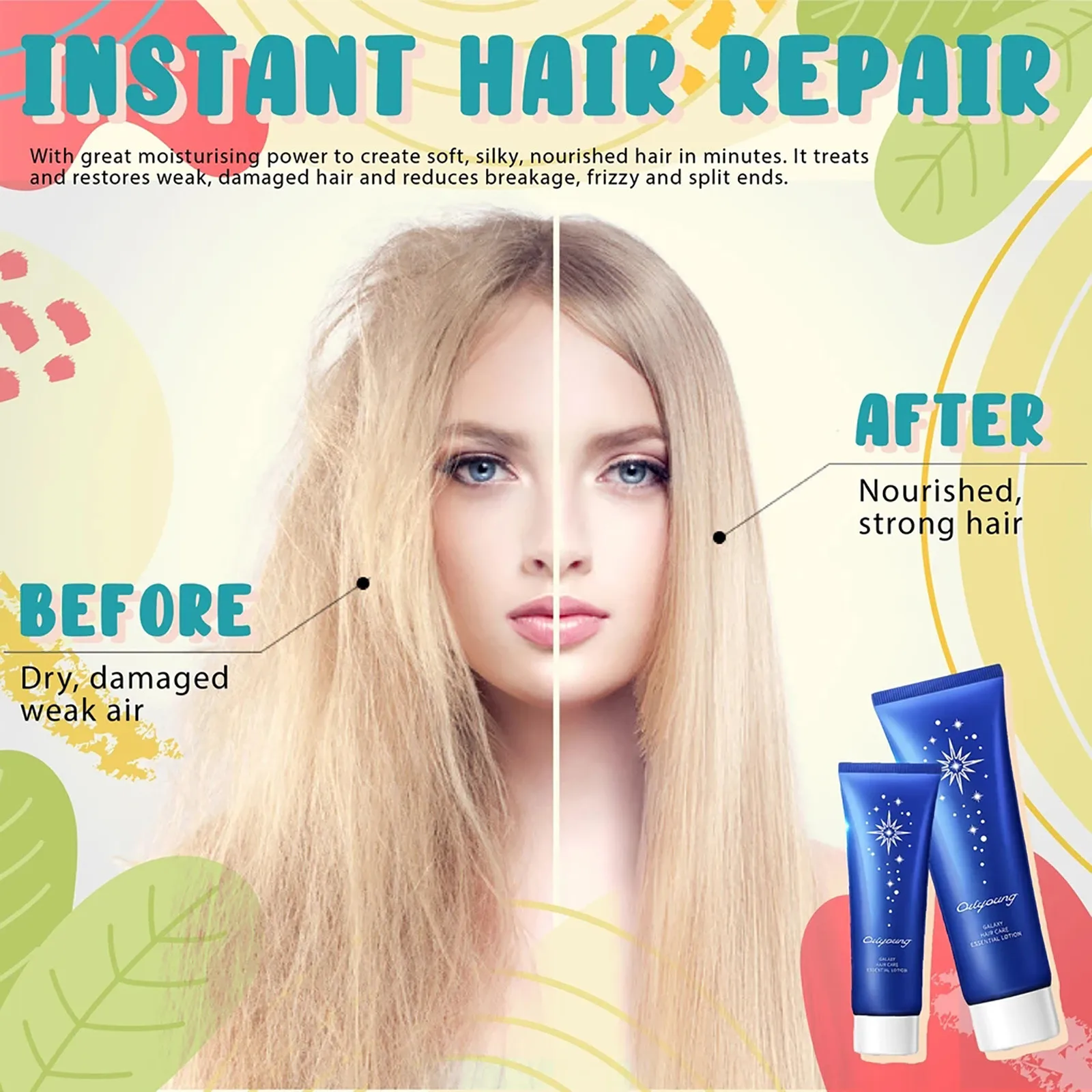 Уход за волосами Galaxy необходимый лосьон-кондиционер улучшает уход повреждениями