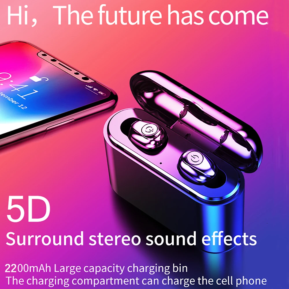 X8 наушники вкладыши TWS Bluetooth True Беспроводной стерео с Водонепроницаемый Handfrees 2200