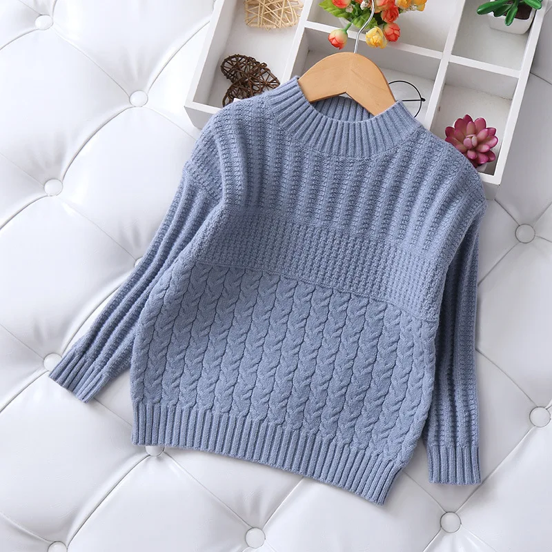 Вязаный свитер с крученой вязкой для мальчиков и девочек Осенний Детский 2019 года