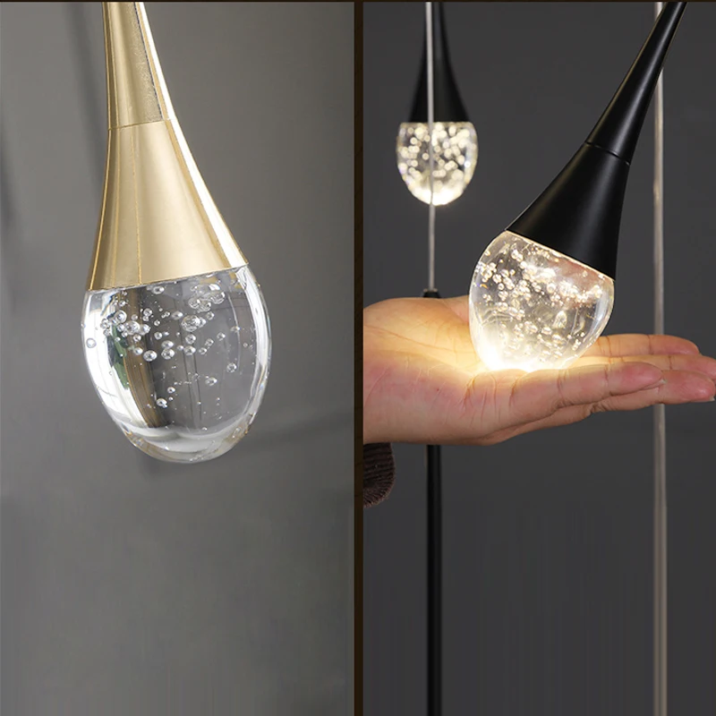 Nordic chandelier golden luxury villa stair living room chandelier mall exhibition hall stair decoration hanging line Chandelier