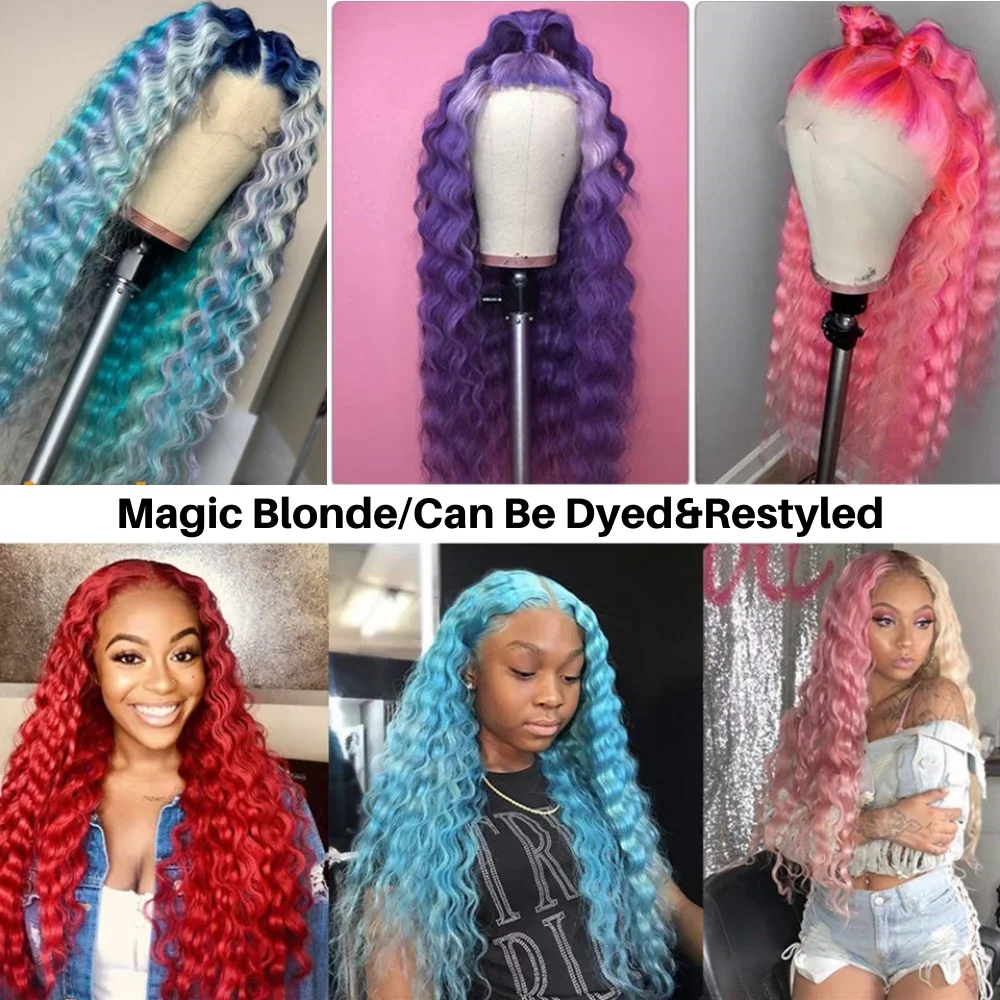 

Sapphire HD Lace 613 Honey Blonde 13x1 T Part Human Hair Wigs Brazilian Deep Wave Wigs Middle Part Blonde Human Hair Wigs 150%