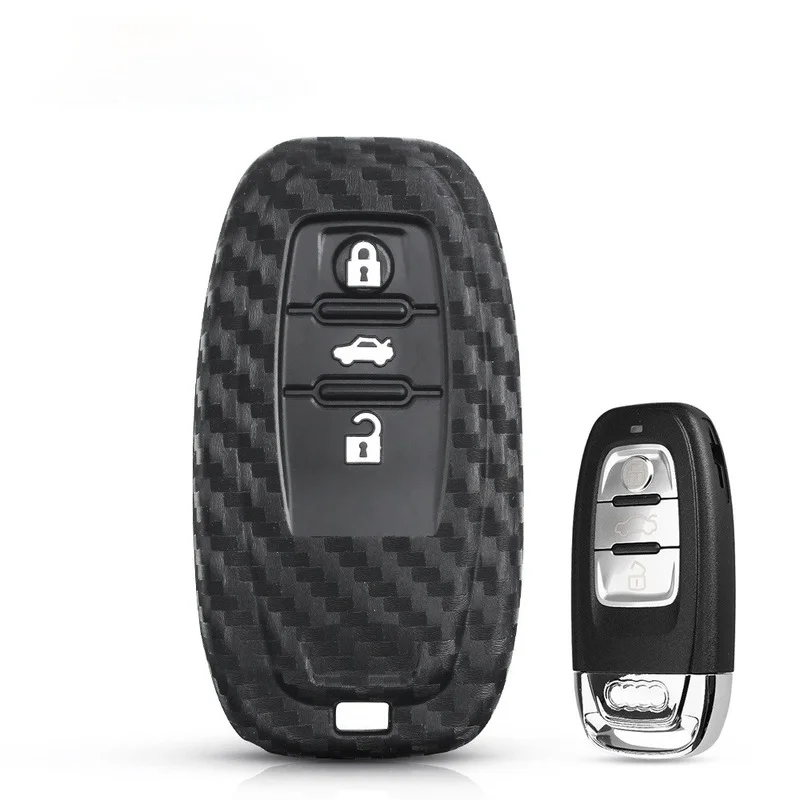 

3 Button Silicone Car Key Case for Audi A6L A4L Q5 A3 A4 B6 B7 B8 A5 A6 S5 S7 A1 A7 A8 Quattro Q3 Q7 Remote Fob Cover