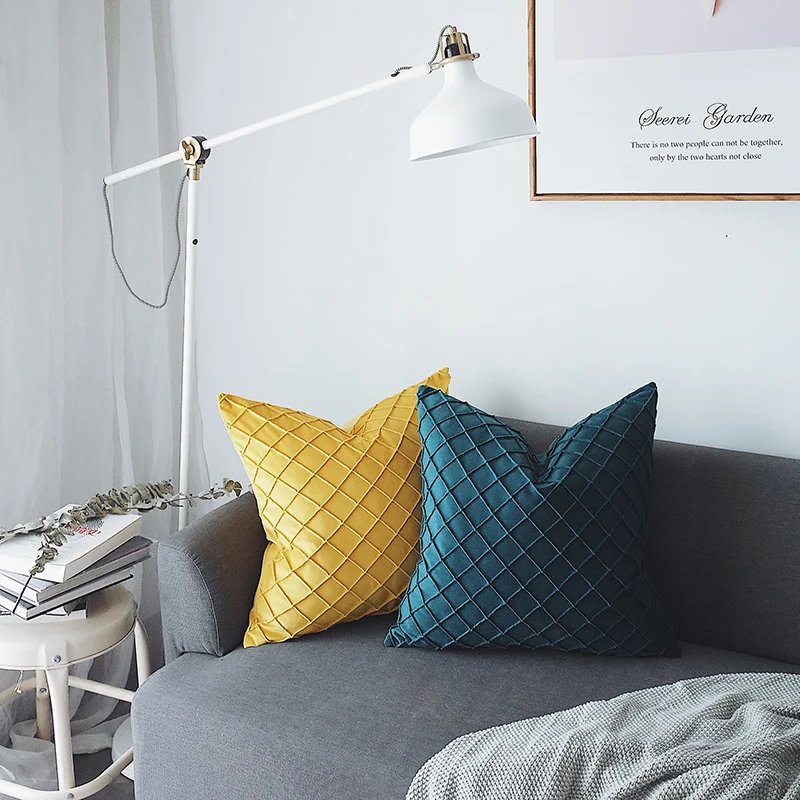 Бархатная наволочка декоративная Рождественская короткая плюшевая подушка для