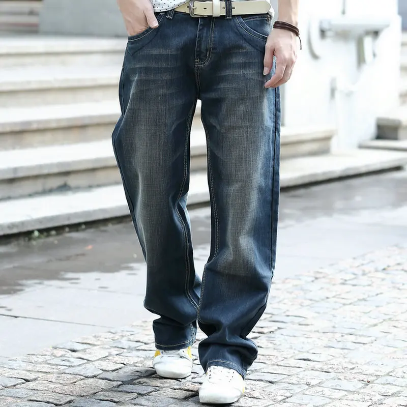 Fashion Baggy Men Wide Leg Denim Pants 